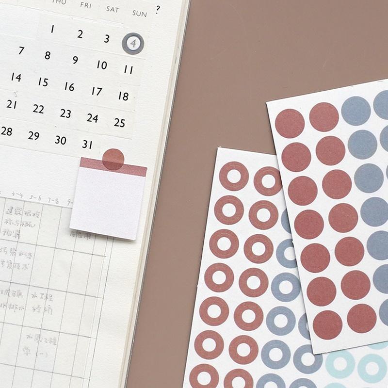3 Sheets/pack (126 Pieces) Dot Stickers Round Label Plan Stickers Weekly Daily Schedule March  Sticker Pack