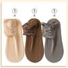 6pcs=3 Pairs Autumn Winter Women Soft Velvet Lace Socks Thick Silk Socks Non-Slip Bottom Solid Fashion Lace Breathable Sock
