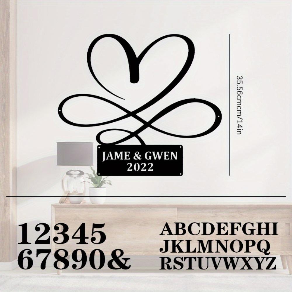

Metal Love Sign Personalized Wedding Wall Art Romantic Home Decor Gift Couple Anniversary Plaque TYDZ002847-35.56cm