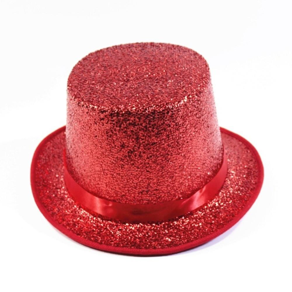 Fashionable Wide Brim Jazz Hat Magician Costume Solid Color Top Hat Multicolor Headwear Glitter Top Hat Holiday