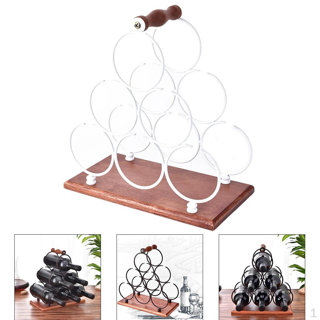 Bottle Rack Standing 6 Bottles of Stand er for Pantry Cellar nero