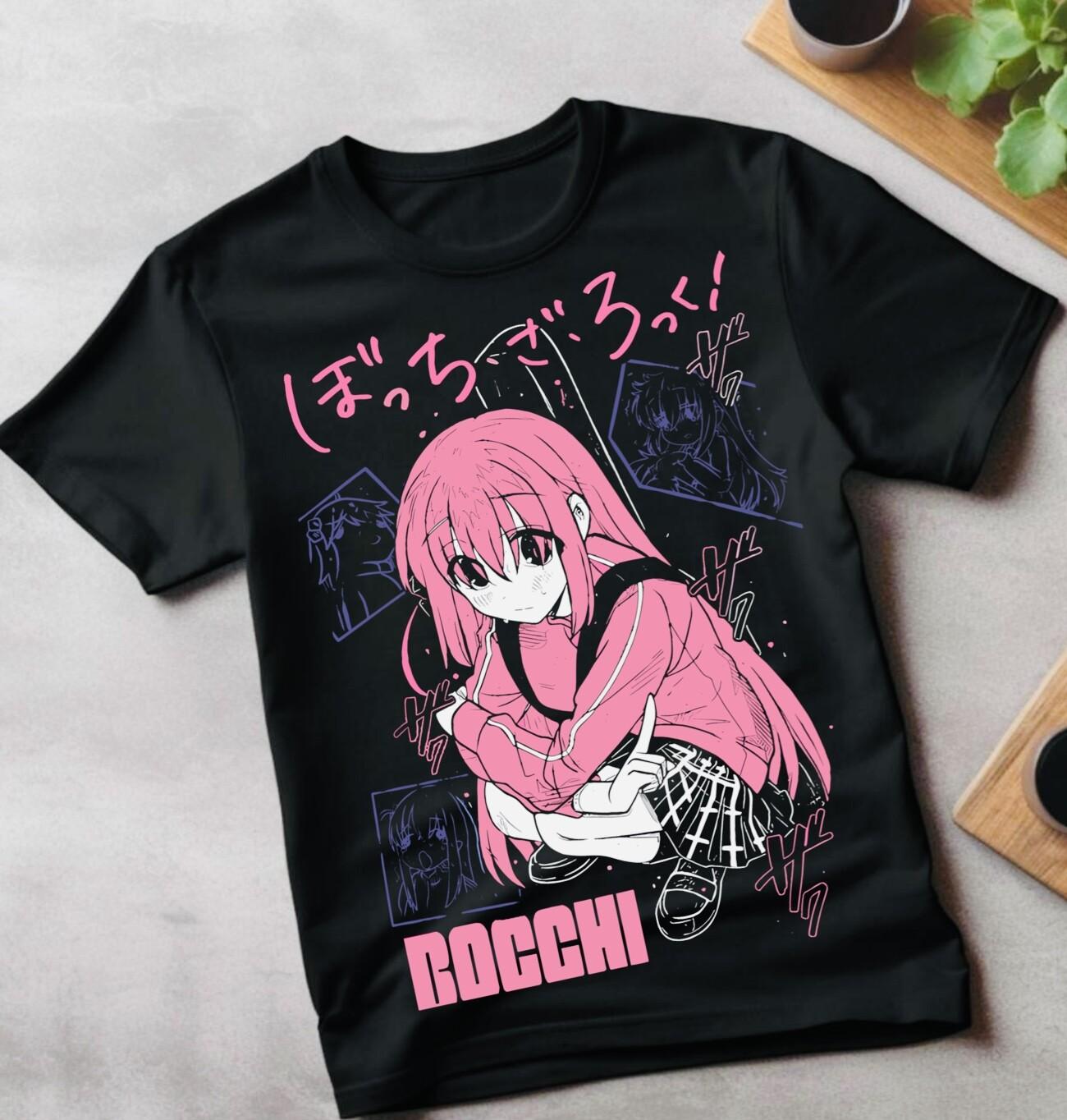 

Hitori Gotou Bocchi the Rock T-Shirt Mens Womens Tees Top Yamada,Nijika Ijichi Anime Girl All Sizes 2XL