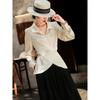 Lanser 2026 Spring Striped Lapel Waist-Tie Shirt