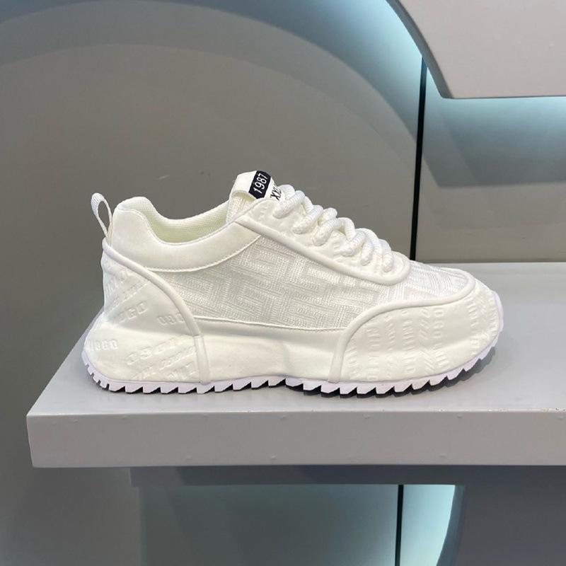 

Мужские кроссовки на массивной подошве, дизайнерская повседневная обувь, дышащие спортивные кроссовки для мужчин, на шнуровке, на платформе, вулканизированные туфли, большой размер 47 44 белый