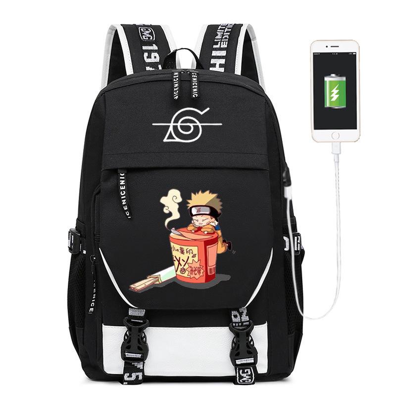 Backpack, Hokage animation print student casual schoolbag with combination lock computer bag