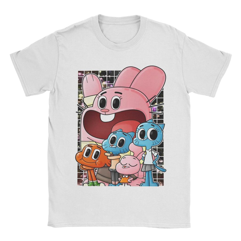 Streetwear Gumballs Cartoon TShirt Unisexs Round Neck Short Sleeve Tops Shirts Video Game Cotton Summer Clothing