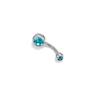 Colorful Double Head Glass Belly Button Ring - Trendy Stainless Steel Summer Style