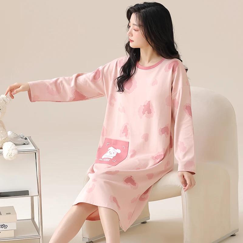 Pink Large Size Autumn and Winter Long Sleeve Cute Pajamas Kawaii Pajamas Soft Pajamas Girls Pajamas Comfortable