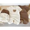 Joy Multi Baby Bear Bear Short Sleep Waffle Space Suit + Bonnet Set size 73, Korea best childrens clothes