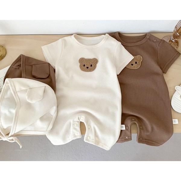 Joy Multi Baby Bear Bear Short Sleep Waffle Space Suit + Bonnet Set size 73, Korea best childrens clothes