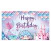 Mermaid Themed Print Design Birthday Decoration Background Cloth For Party Kids