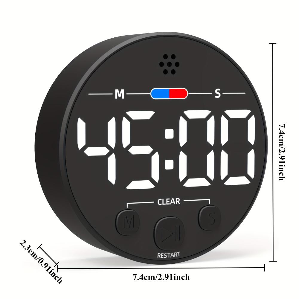 Magnetische digitale afteltimer, compact voor op het bureau, groot LED-display, luid alarm, voor het koken van eieren in de keuken, focus in de klas, taakbeheer