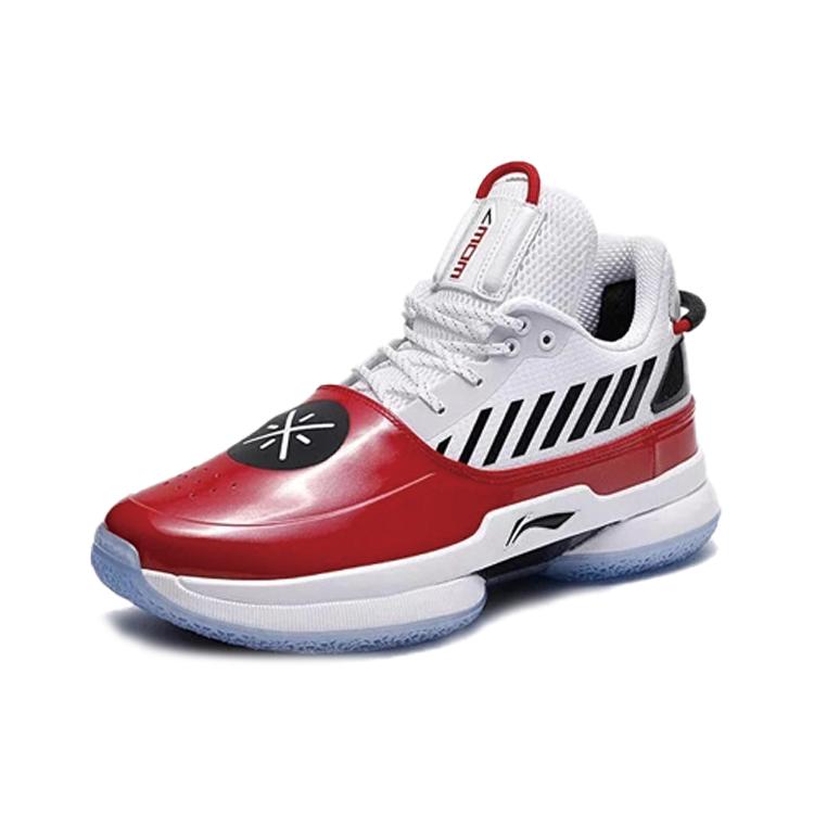 Li Ning WOW 7 Way Of Wade 7 Uptown Cushioning Slip Resistant Low Top Performance Basketball Shoes Men's White Red Black ABAN079-2