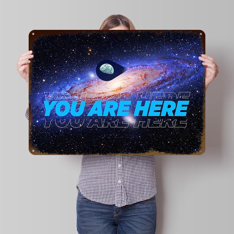 You Are Here Map Metal Poster Customized Wall Art Retro Vintage Metal Signs for Man Cave Room Decorating Interior House Decor