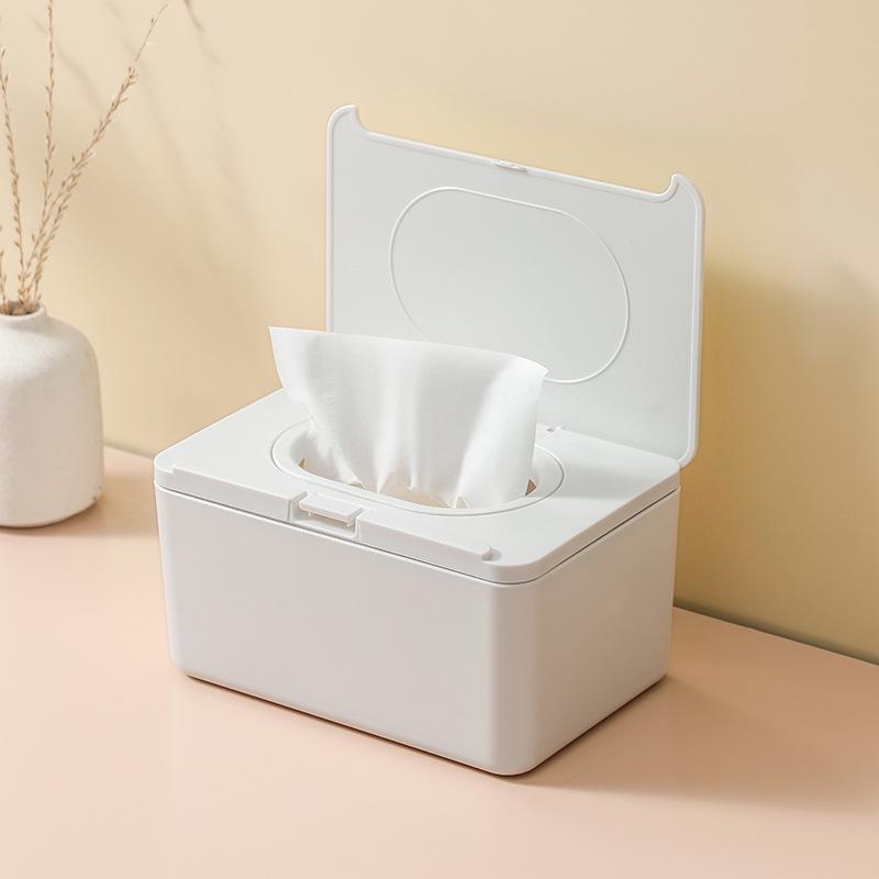1PC Desktop Tissue Box, One Click Portable Mask Storage Box, Sealed Wet Tissue Storage Box, Home Office Paper Drawer Box