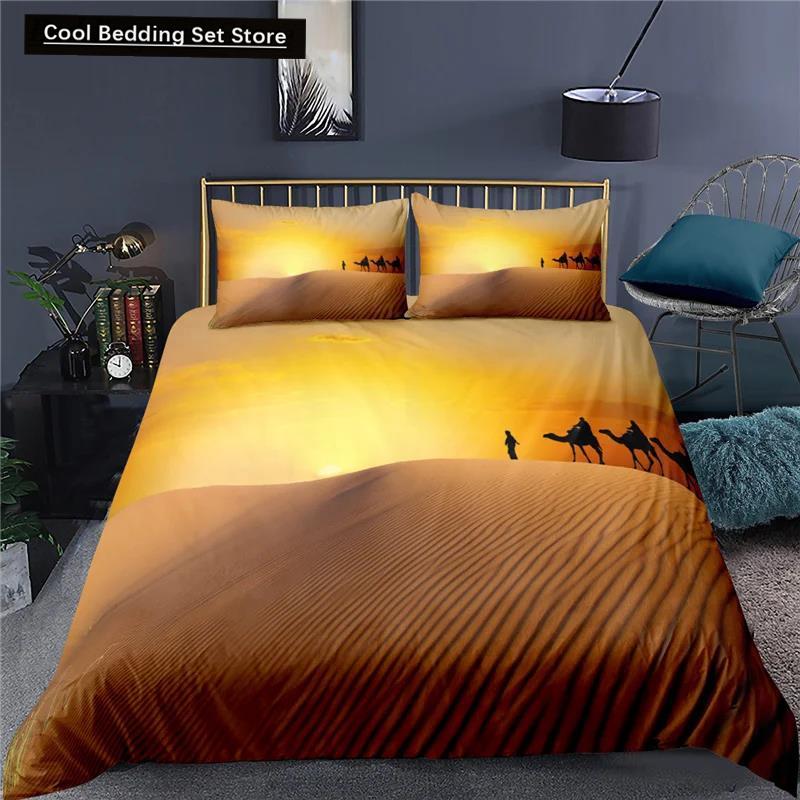Comforter 3D Desert Camel King Queen Size Brown Animal Bedding Set Kids Teens Adults Cute Wildlife Soft Polyester