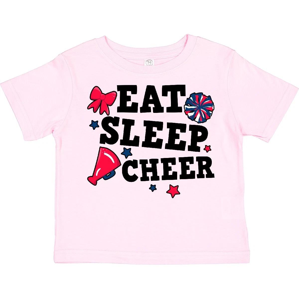 Inktastic Cheerleading Eat Sleep Cheer Toddler kids boys T-Shirt Sports Cheerleader I Love 110