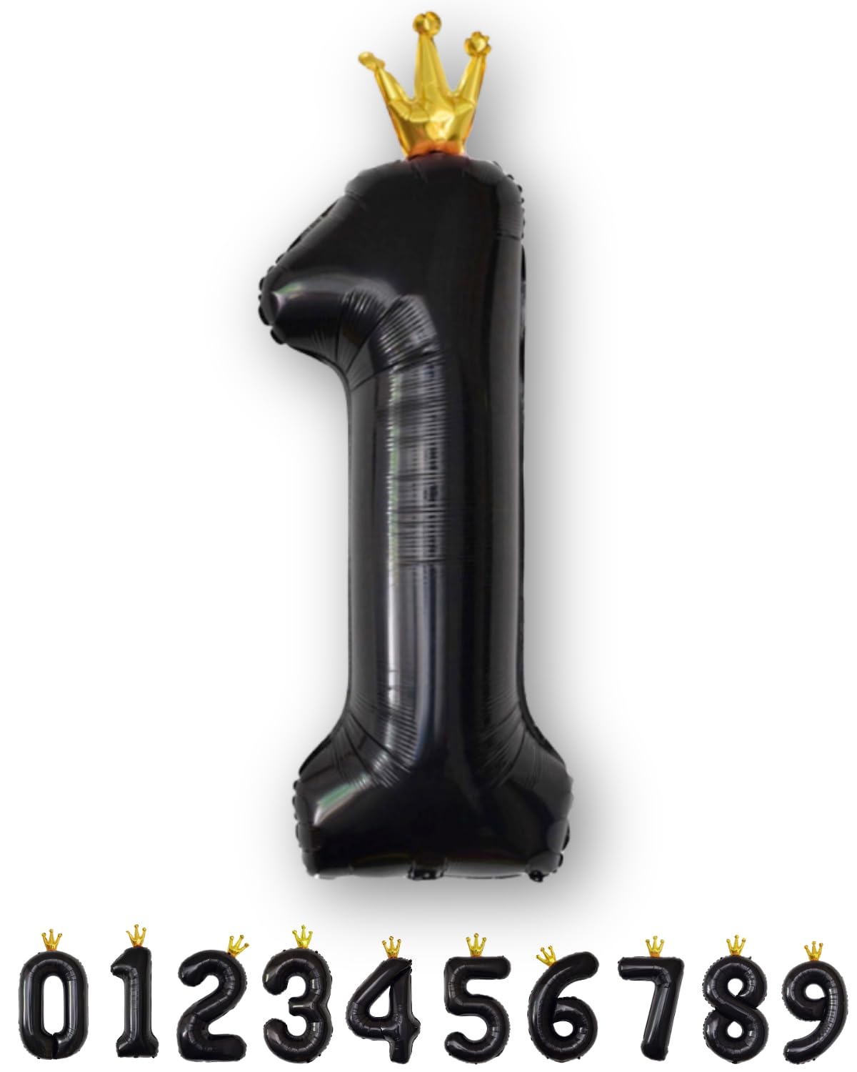 La Kissa Balloon Number Birthday Decoration Balloon Crown 40-inch Large Number Balloon Straw 90cm Anniversary Black Crown