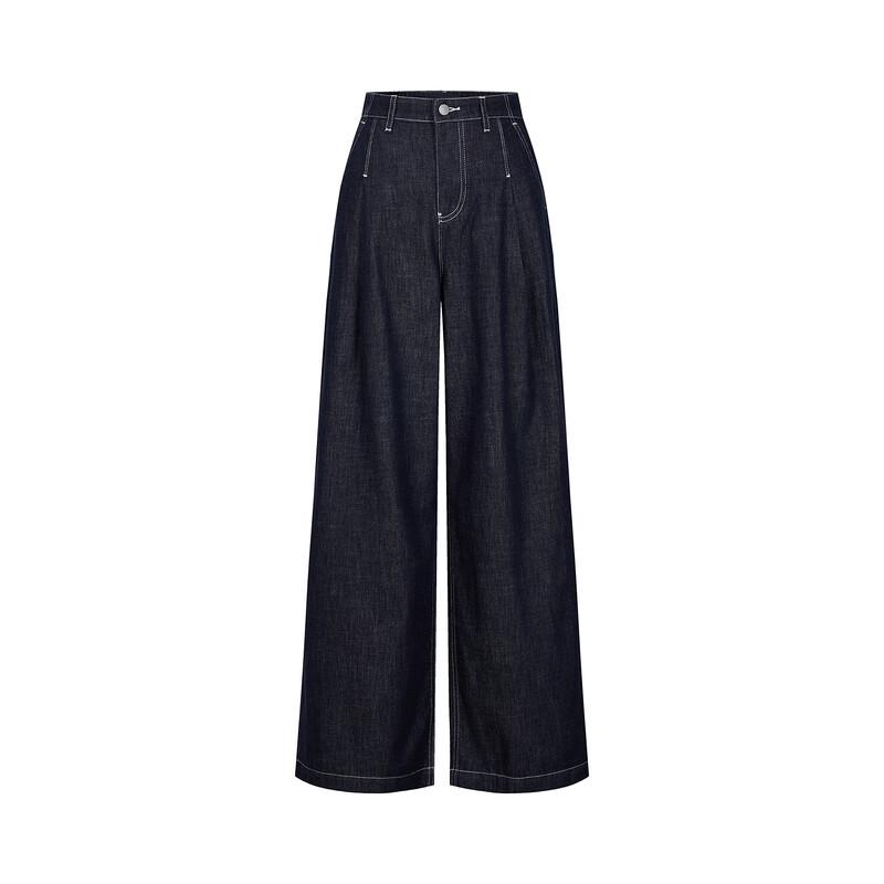 JUZUI Women's 100% Cotton Wide-Leg Denim Jeans