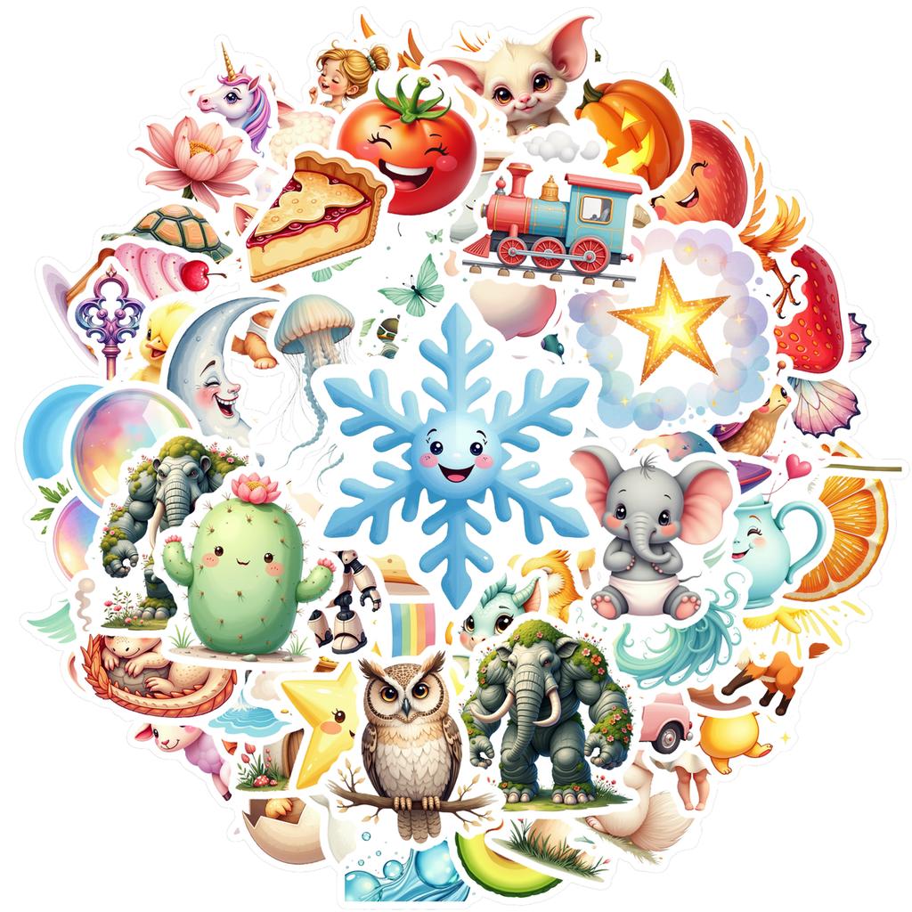 35-100pcs Fairy Tale Stickers Pvc Aesthetic Stationery Decorative Scrapbooking Luggage Laptop Cup Graffiti Decals Supplies