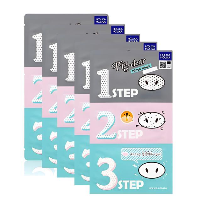 HOLIKA HOLIKA - Pig Clear Black Head 3-Step Kit Bundle Set 7g x 5 Sheets