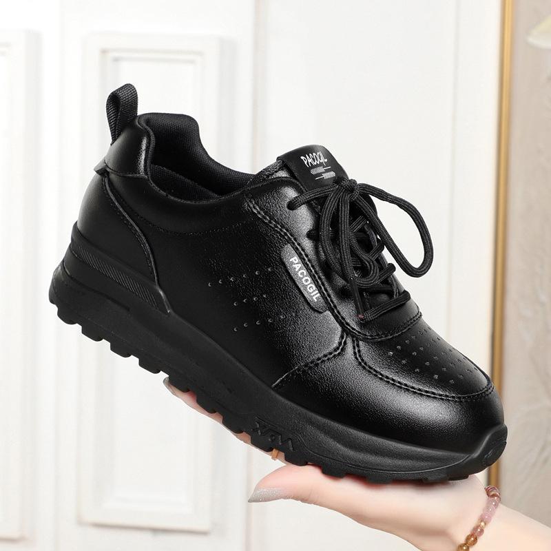 Spring Autumn Casual Soft Sole Lace-Up Small White Shoes All Match Sports Shoes Light Ladies Casual Board Shoes Mother Shoes