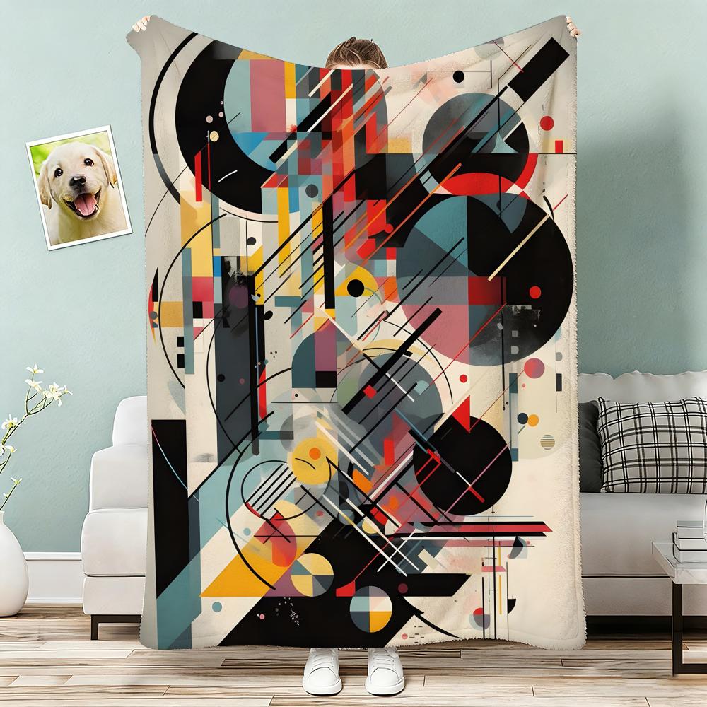 Abstract art Wassily Kandinsky Throw Lightweight 240g Flannel Blanket Soft Skin-friendly for Summer Cooling 75x90cm