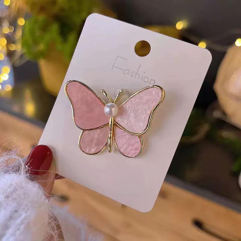 Elegantní Brož Motýl s Kamínky - Dekorace na Dámský Svetr & Kabát