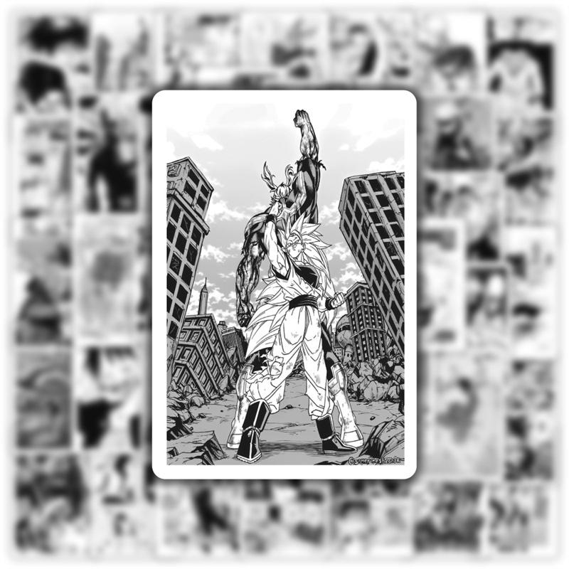 55 szt. Czarno-biała animacja plakaty dekoracyjne naklejki dla dzieci Diy Decor Notebook iPad gitara deskorolka naklejki