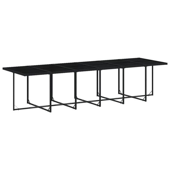 VidaXL Garden Dining Set 17 Pcs Cushions Black Braided Resin 3278010