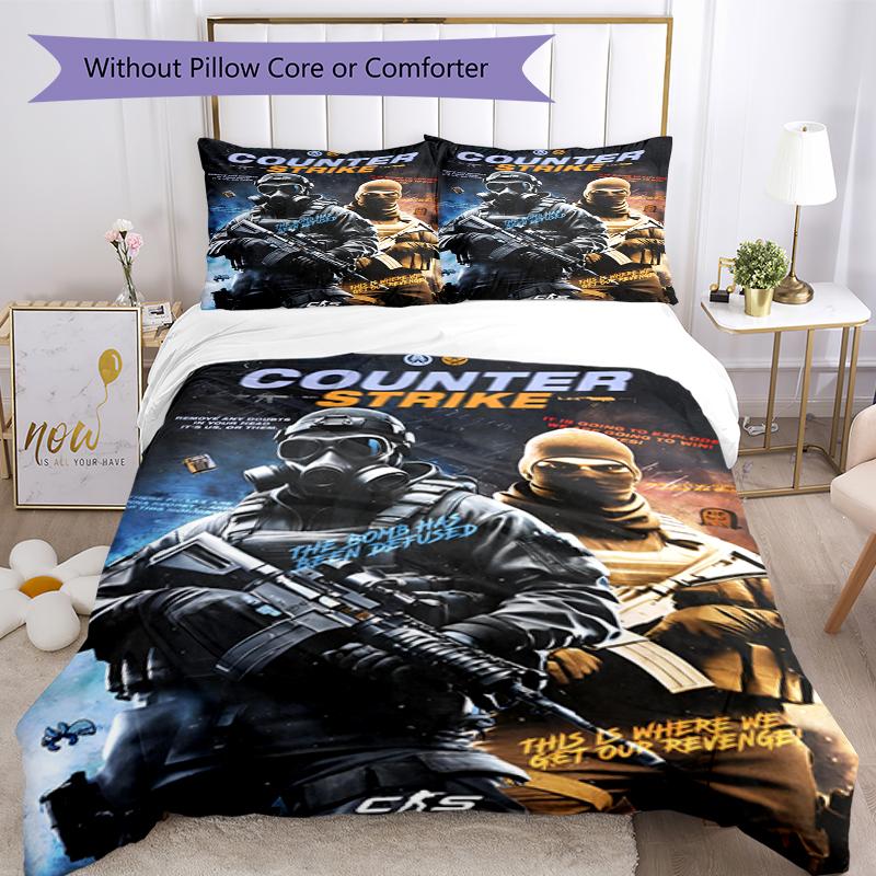 3pcs CS2 Bedding Set Duvet Cover Closure Includes 1 Duvet Cover & 2 Pillowcases, Soft and Comfortable for All Seasons.
