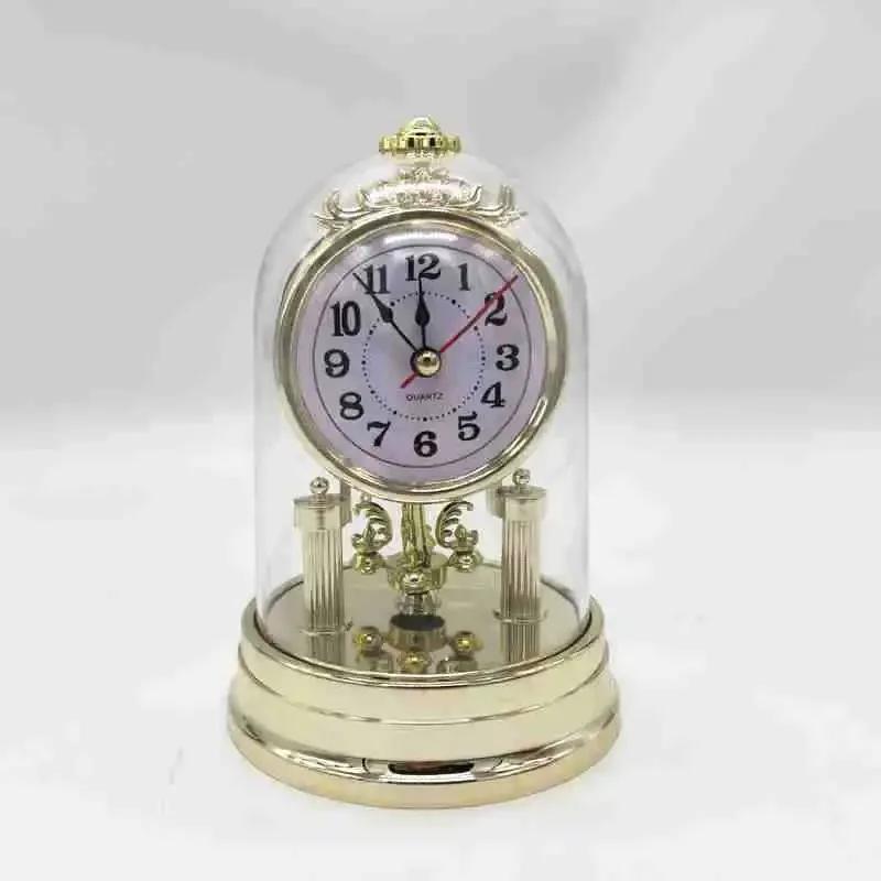 Antique Clock Plastic Quiet Table Clock European Retro Bedroom Desktops Clock Farmhouses Watch Home Decorations Desk Gadgets