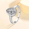 S925 Sterling Silver Irregular Pear Shape Moissanite Ring for Women - Elegant and Simple Design