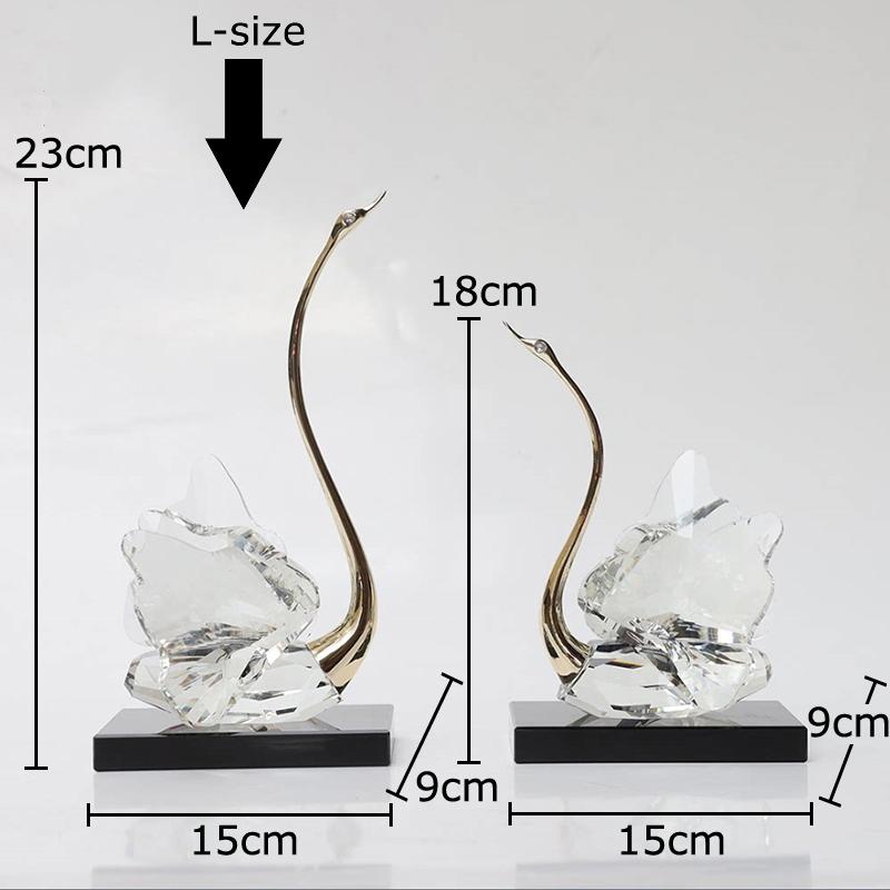 Transparent Crystal Swan Ornaments Creative Artwork Desk Decoration Gold-plated Swan Sculpture Modern Home Decor Accessories