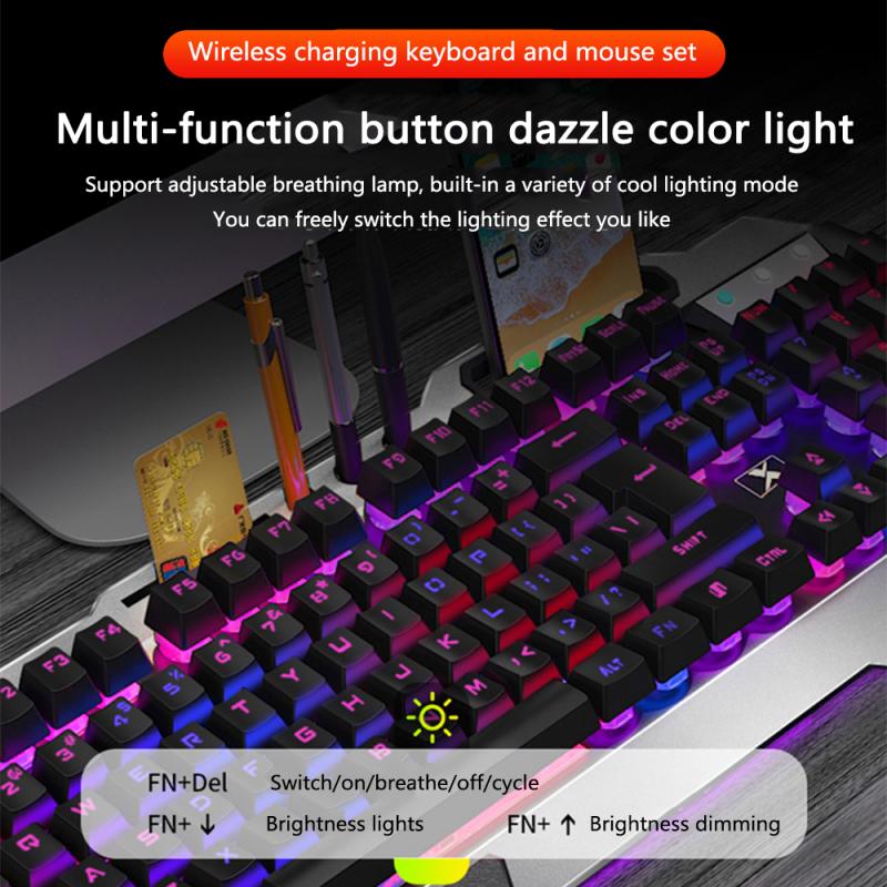 Cheap K680 Wireless Gaming Keyboard Mouse Rgb Backlit Metal Panel