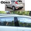 Car PC Material Pillar Post Cover Door Trim Window Molding Sticker Plate 4PCS For Ford Fiesta 2009 2010 2011 2012 2013 2014