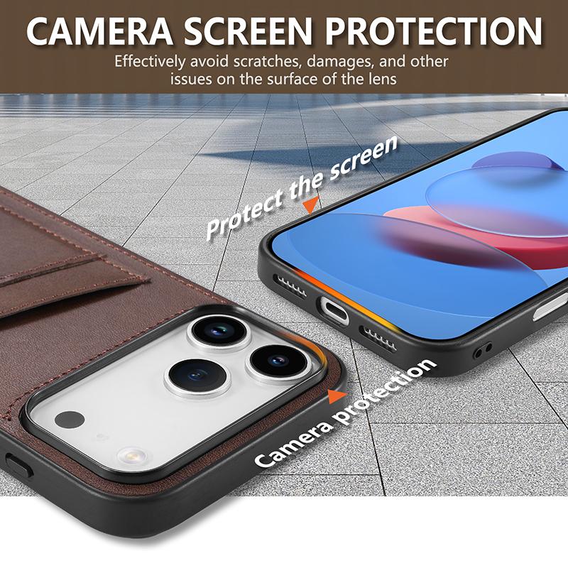 Luxury Wallet Slot Card Holder Wallet Phone Case For iPhone 17 Pro Max 16 15 14 Plus 13 12 11 Soft Silicone Shockproof Cover