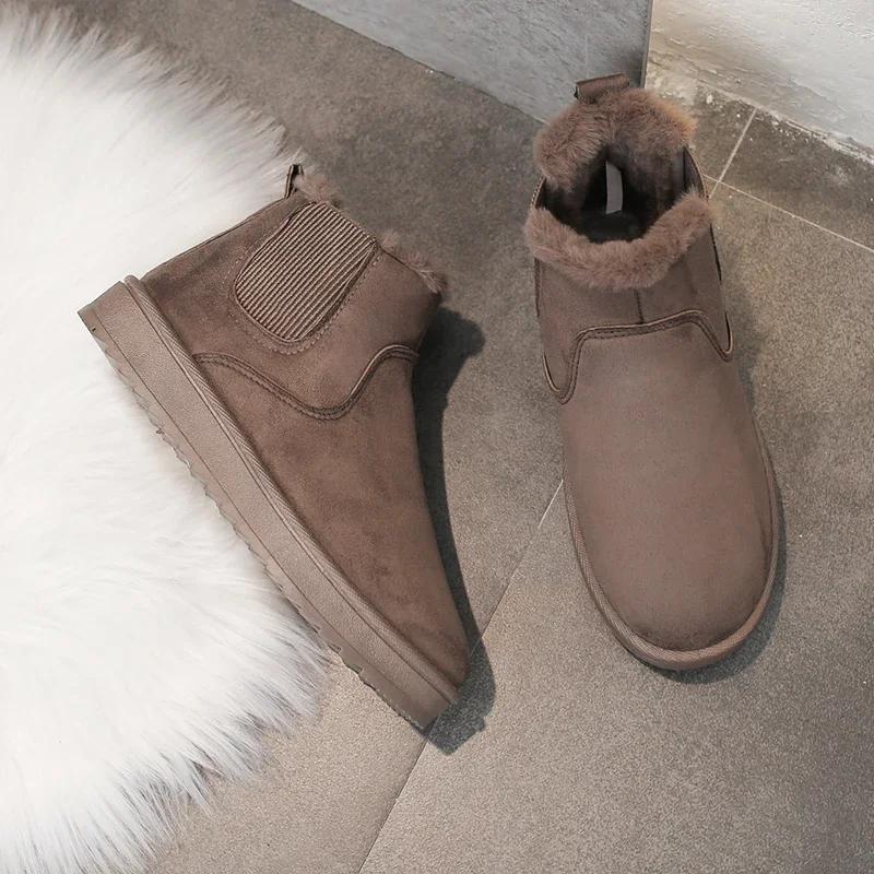 Thick-soled Snow Boots Women's Winter New Style Plus Velvet Thickened Warm Boots Bread Women's Shoes Northeast Big Cotton Shoes