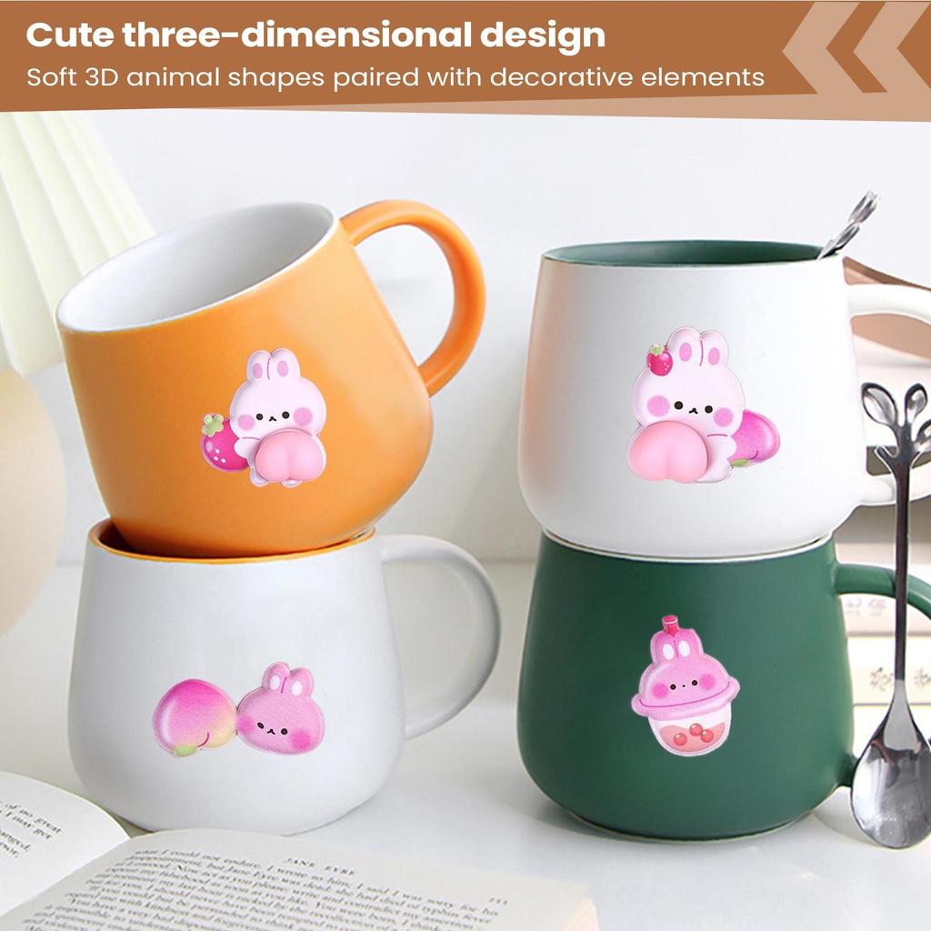 3D Animal Stickers for Kids, Cute Puffy Stickers Self-Adhesive Decals for Scrapbooking Journals Laptop Phone Case Water Bottle