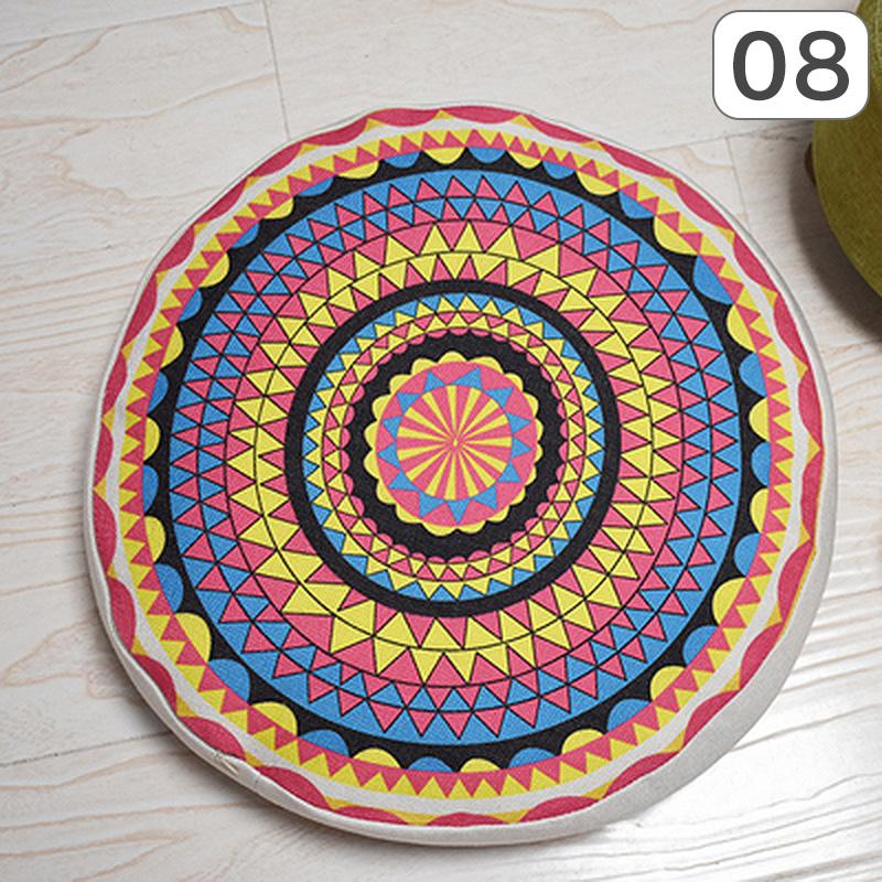 Runde Hippie-Bodenkissenhülle im Ethno-Stil Marokkanische Futon Böhmische Mandala Meditation Pouf Homestay Hocker Dekor Kissenbezug