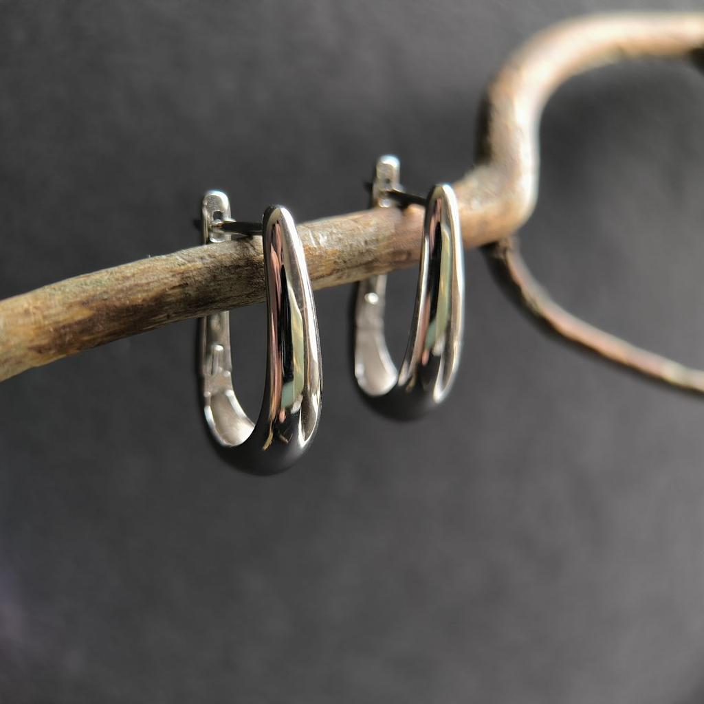 Silver Earrings Without Stones (2183037)