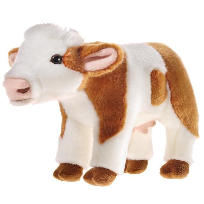 Peluche - Vache - Marron et blanc - 27 cm - Mixte