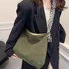 New soft wide shoulder strap flannel fashion shoulder bag