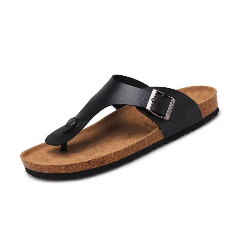 Large size toe cool slippers women s summer new flat-bottomed slippers women s large size slippers 36 чёрный