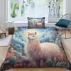 Alpaca 3D Printed Cloud Animal  Duvet Cover Queen Size Cotton Comforter Bedding Set 3 Pcs With Pillowcases For Kids And Adults