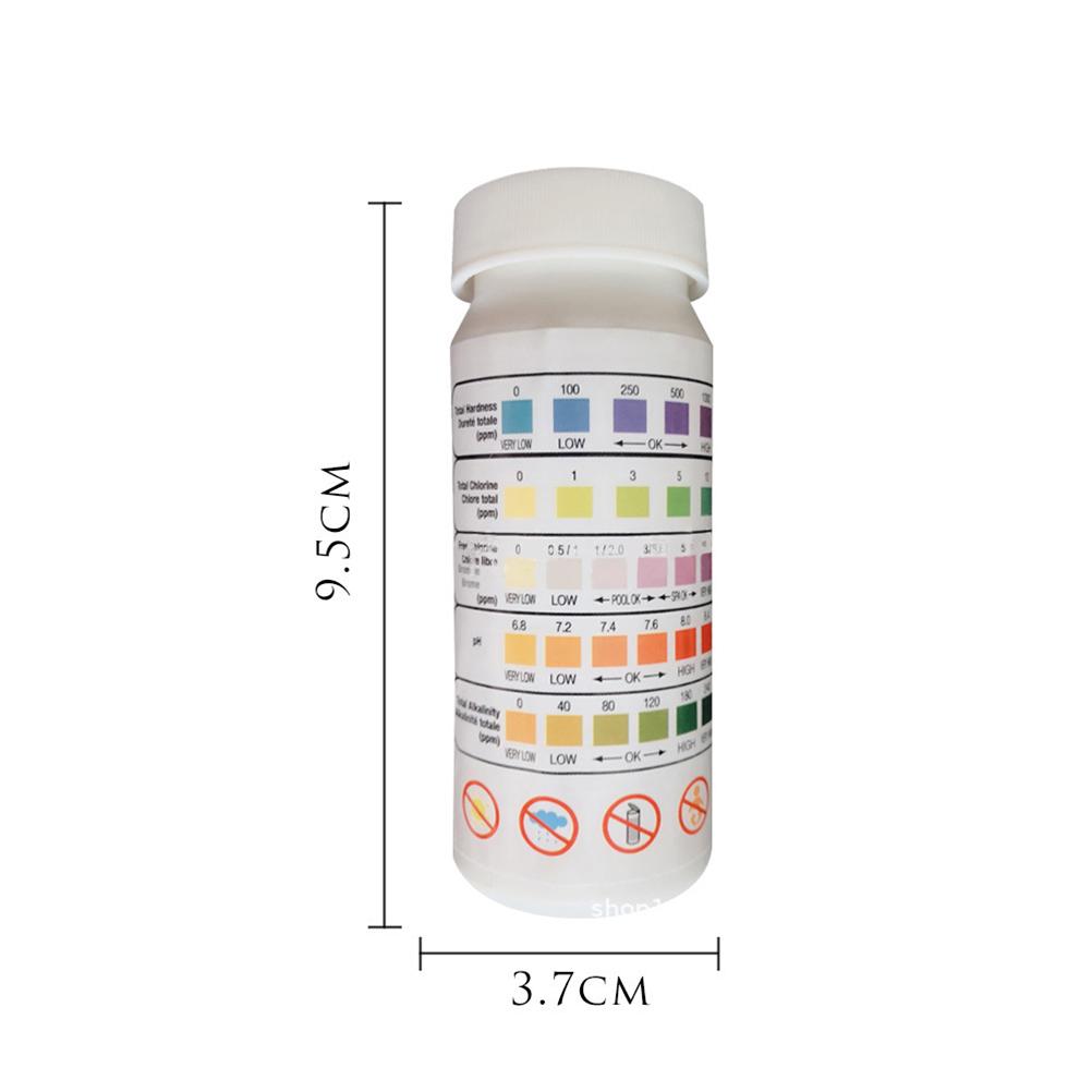 50 PCS Swimming Pool 5 In Water Quality Test Strips Multifunctional Swimming Pool Testing Strip Kit for Residual