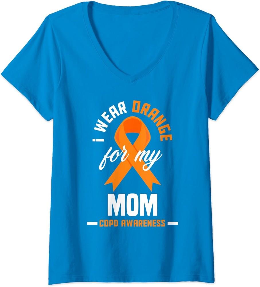 I Wear Orange For My Mom COPD Warrior COPD Awareness Ladies  V-Neck Tshirt Unisex T-Shirt S