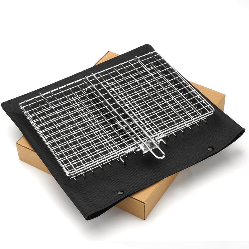 Folding Portable Outdoor Camping Stainless Steel BBQ Rack Grill Accessories for Outdoor Grill Campfire Cooking Equipment