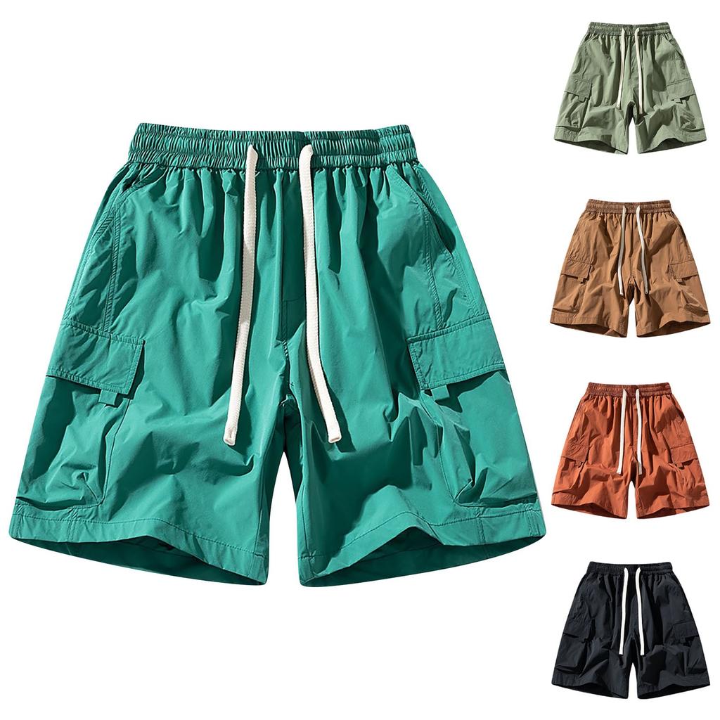 Letní pánské kamuflážní šortky s digitálním potiskem, flexibilní elastické sportovní šortky