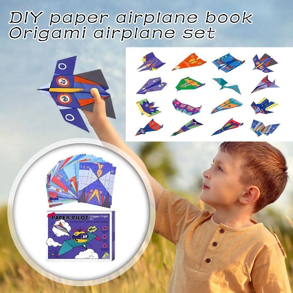 Art Learning Airplane Origami Set Montessori Versatile Paper Aircraft Toy  Parent-child interaction